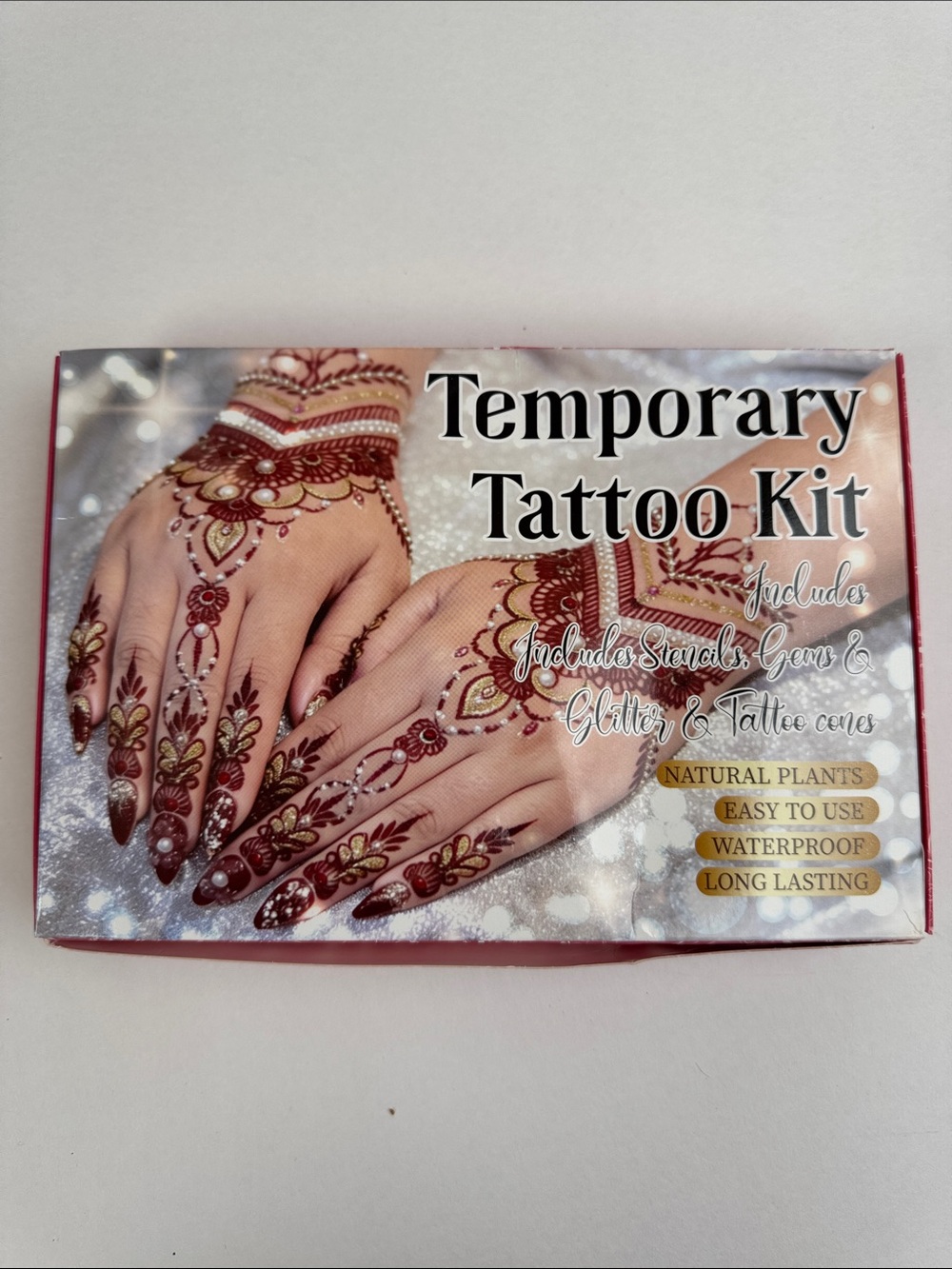 Temporary Tattoo Kit - Red and Gold Henna Style